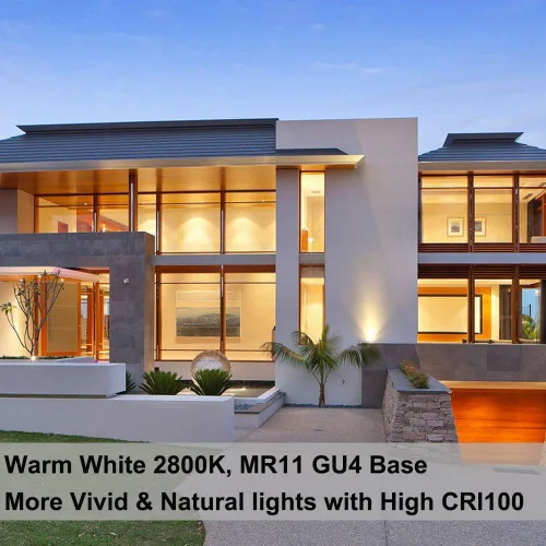 Miniatura 3 de MR11 - Bombilla halógena con base GU4 de 12V 10W, bombillas reflectoras FTD con cubierta de vidrio, bombilla de fibra óptica regulable 2800K blanco