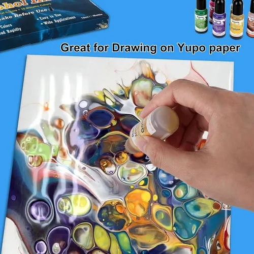 Miniatura 6 de Roizefar Juego de tinta con base de alcohol - 28 botellas de colores vívidos de alta concentración, pintura metálica en resina, tinte seguro