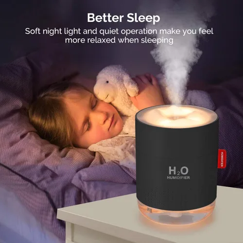 Miniatura 3 de Mini humidificador portátil de niebla fría, humidificador de escritorio personal USB de 16.9 fl oz para dormitorio de bebé, viajes, oficina, hogar