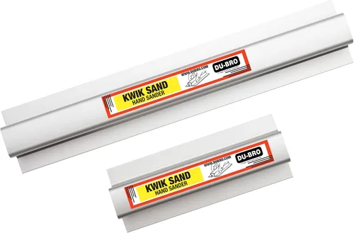 Miniatura 3 de Du-Bro Kwik Sand - Bloque de lijado de mano de aluminio ligero con cómodo agarre ergonómico, incluye 3 unidades de papel de lija autoadhesivo