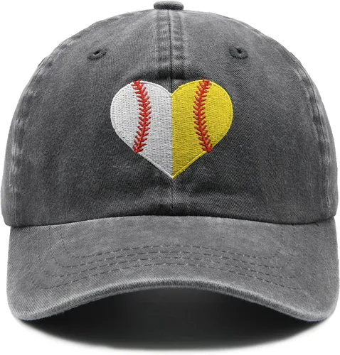 Miniatura 7 de Waldeal Sombrero de bola de corazón para mujer, gorra de sóftbol bordada ajustable para mamá, béisbol y mamá