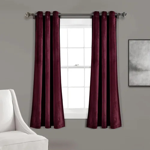 Miniatura 11 de Lush Decor Prima Velvet Sólido - Par de paneles de cortinas para ventana con ojales de filtrado de luz, 95" L x 38" A, Negro