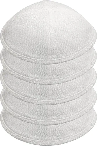 Miniatura 3 de Paquete de 5 piezas – Hq Satin/Lino/Velvet/Seda Cruda/Gamuza Kippah para hombre, sombrero Yamaka diseñado en Israel – Kippot Bulk