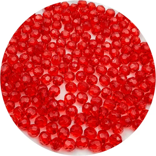 Miniatura 12 de 400 cuentas de cristal redondas acrílicas de 0.315 pulgadas (0.315 in), cuentas espaciadoras facetadas de color para hacer joyas, bricolaje, Rosa