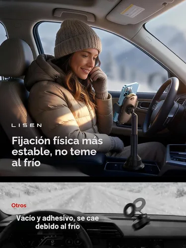 Miniatura 4 de LISEN Soporte para teléfono [sin sacudidas] Soporte de teléfono para automóvil, soporte ajustable de 360° para iPhone, accesorios de automóvil