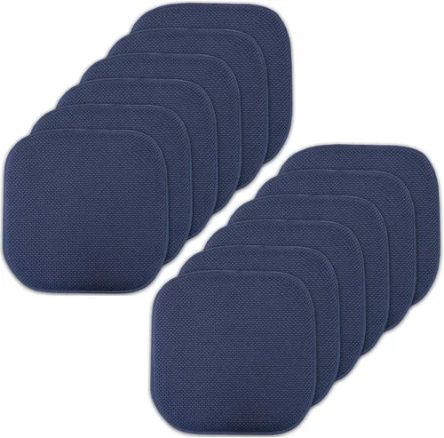 Miniatura 62 de Sweet Home Collection Cojines de espuma viscoelástica para silla, antideslizantes, diseño de panal de abeja, 16 x 16 pulgadas, paquete de 2