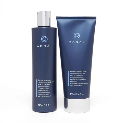 Miniatura 9 de MONAT Juego de champú y acondicionador de hidratación avanzada infundido con REJUVENIQE para cabello seco fino a medio, hidrata y fortalece, sin