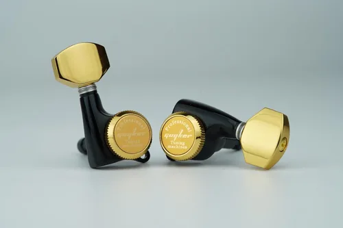 Miniatura 6 de Guyker 6 piezas de afinadores de bloqueo de guitarra (6 diestros), relación 1:18, clavijas de llave de afinación, cabezales de máquina con mango