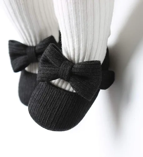 Miniatura 2 de Zapatos planos Mary Jane para bebés y niñas, con lazo, floral, princesa, vestido de boda, zapatos suaves para recién nacidos, cuna para primeros