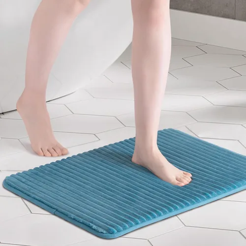 Miniatura 16 de FRESHMINT - Alfombra de baño de espuma viscoelástica ultrasuave con carbón activado, 17 x 24 pulgadas, tapete para baño antideslizante, alfombras