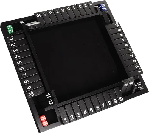 GSE Games & Sports Expert Juego de mesa de madera para 1-4 jugadores con 8 dados. Juego de dados de 4 vías con 12 números para cerrar la caja, juego