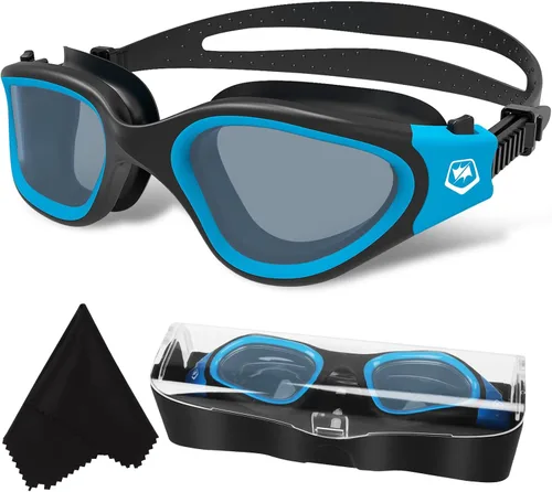 WIN.MAX - Goggles de natación polarizados, antivaho, antirrayos ultravioleta, sin filtraciones y con visión clara para hombres, mujeres, adultos y