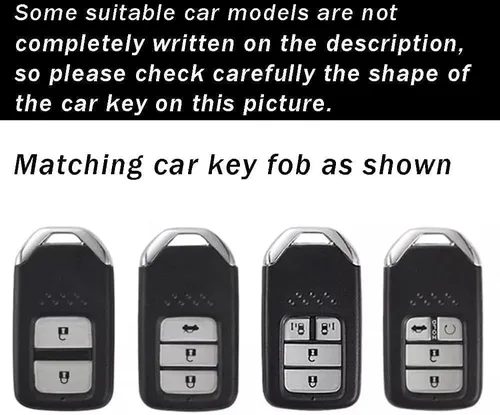 Miniatura 2 de ontto Funda de cuero para llavero de 360 grados de protección para Honda Civic Accord Pilot CRV HRV CRZ Fit Odyssey JED Crosstour Ridgeline Crider