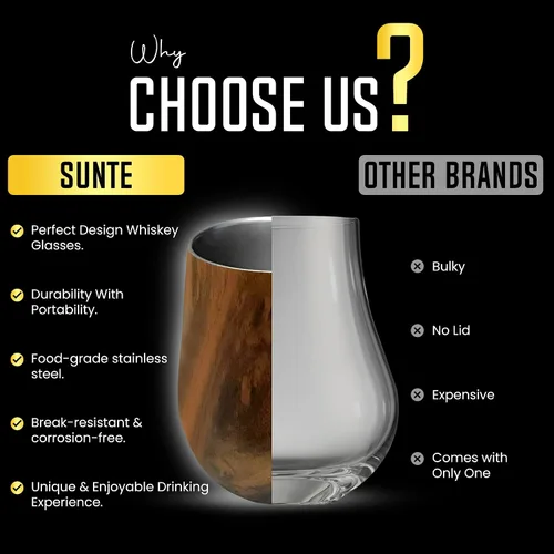Miniatura 7 de Vaso de whisky aislado de doble pared, vaso de whisky de acero inoxidable sin tallo de 12 onzas, regalo para los amantes del bourbon y el whisky