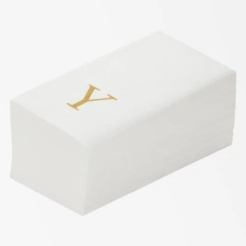 Miniatura 55 de Luxenap Toallas de invitados de tacto de lino de 15.8 X 7.9 pulgadas, 50 toallas de mano con letras - Letra dorada "S", fuente sans serif