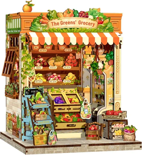 Miniatura 19 de CUTEBEE - Kit de rincón de libros - Kit de casa de muñecas en miniatura DIY para adultos, decoración de estantería de casa pequeña Booknook