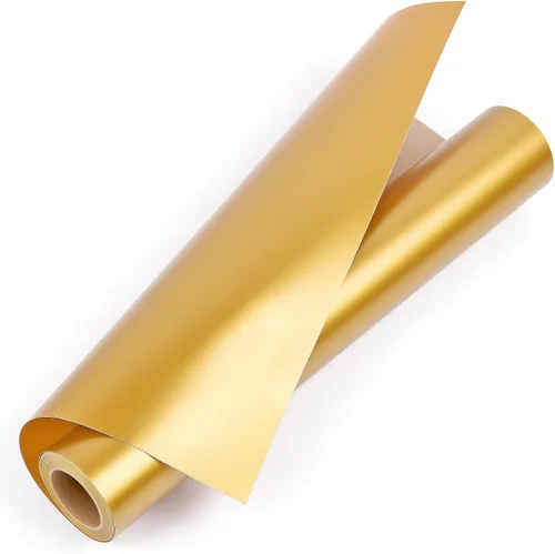 Miniatura 8 de Prime Vinyl Vinilo permanente, vinilo dorado cepillado compatible con máquina de corte, rollo adhesivo metálico de 12 pulgadas x 10 pies para tazas