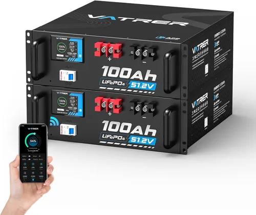 Miniatura 10 de VATRER POWER Batería LiFePO4 de litio de 48 V 100 AH, BMS de 100 A integrado, con pantalla inteligente táctil y aplicación móvil, salida de potencia