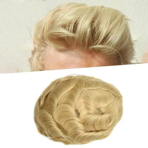 Miniatura 109 de Toupee - Pieza de cabello humano real para hombre, piel completa de polietileno, sistema de reemplazo de cabello para hombres, piezas invisibles