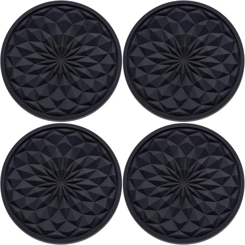 Miniatura 16 de Paquete de 2 portavasos de silicona para automóvil, tapete antideslizante de 2.75 pulgadas, ajuste universal para la mayoría de los vehículos, Negro