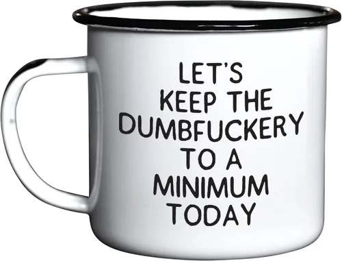 Miniatura 2 de Swag Brewery LET'S KEEP THE DUMBFUCKERY TO A MINIMUM TODAY - Taza de café esmaltada, regalo divertido para los amantes del vodka, el bourbon