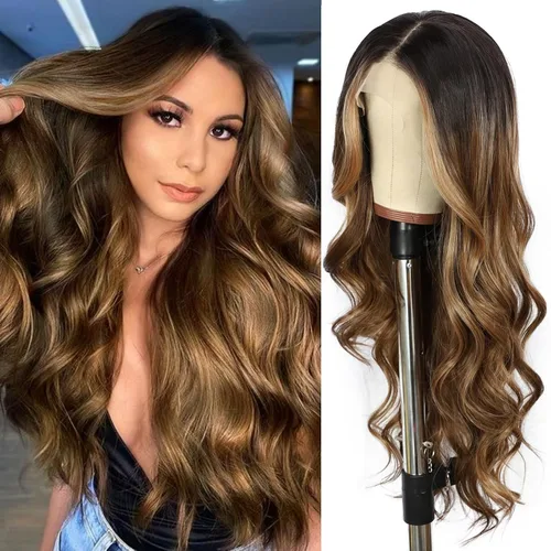 Miniatura 11 de SAPPHIREWIGS Peluca rubia con encaje frontal, pelucas largas y onduladas para mujer, pelucas de color rubio ceniza, resistentes al calor, para Mix