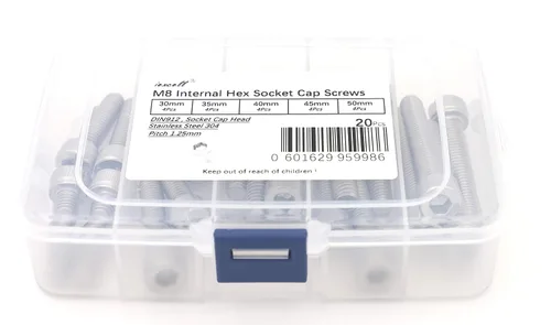 Miniatura 2 de iexcell Kit de tornillos de cabeza hexagonal de acero inoxidable 304, 100 unidades M2 x 0.157 in, paso de rosca de 0.016 in