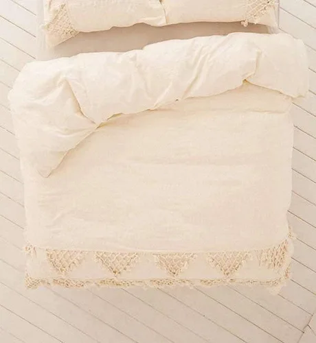 Miniatura 13 de Edredón hippie puro con borlas para dormitorio, manta bohemia con flecos indios, funda de edredón de algodón para mujer con fundas de almohada