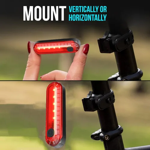 Miniatura 4 de Luz trasera de bicicleta, luces traseras de bicicleta USB-C recargable LED linterna de seguridad para ciclismo con 4 modos de luz para carretera
