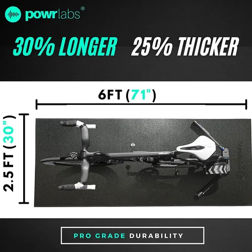 Miniatura 4 de Powr Labs Alfombrilla de bicicleta compatible con Peloton, cinta de correr, equipo de ejercicio, elíptica, almohadilla para caminar, entrenadores