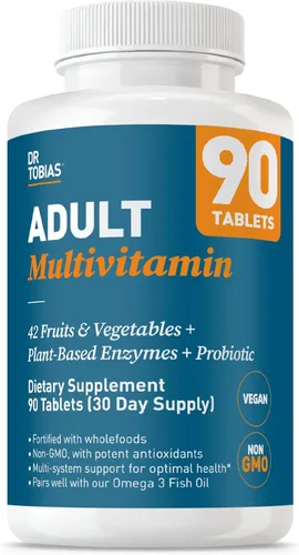 Multivitamínico Dr. Tobias para mujeres y hombres, acelerador de disponibilidad bio, con ingredientes de comida integral y hierbas, minerales y