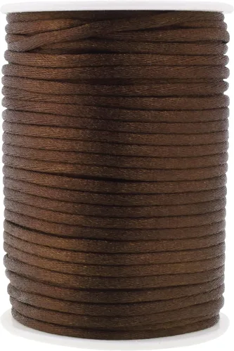 Miniatura 28 de Mandala Crafts Cordón de Satén de Nailon 2mm Cordón Rattail Champagne - 100 Yardas Cordón de Nailon Chino para Nudos Cordón de Seda Cola de Rata