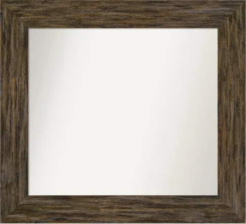 Miniatura 56 de Amanti Art Espejo personalizado, espejo de baño marrón Fencepost, espejo de pared o espejo de tocador de baño sobre el fregadero (27 x 27 pulgadas)