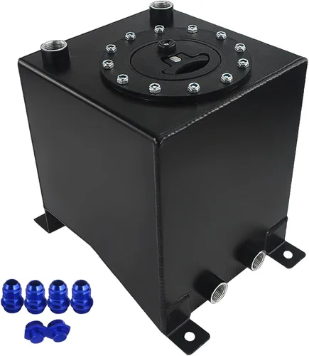 Tanque de gas para celdas de combustible de 2.5 galones 10L universal con remitente de nivel, tanque de combustible de aluminio pulido para carreras