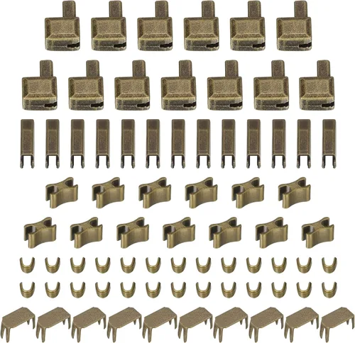 Miniatura 13 de uxcell Kit de reparación de cremallera, caja de retención deslizante de pestillo de metal #5, pasadores de inserción y topes inferiores superiores