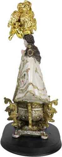 Miniatura 3 de Ebros Gift Nuestra Señora de San Juan de los Lagos con corona de oro y ángeles figurita católica cristiana bendita Virgen María para el hogar