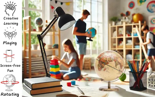 Miniatura 4 de Globo Antiguo Diámetro 5.5 pulgadas / 14cm - Educativo/Geográfico - Mapa en Inglés 5.5" Antiguo