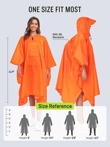 Miniatura 3 de Impermeable con capucha estilo poncho, para hombres y mujeres