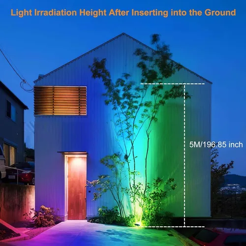 Miniatura 8 de MEIKEE Luces de inundación LED RGB de 25 W para exteriores, 2500 lm 250 W, equivalente a 2500 W, iluminación de inundación RGB que cambia