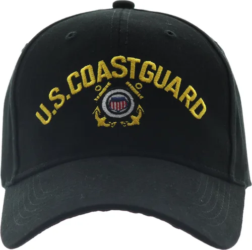 ARMYU - Gorra de béisbol bordada con logotipo de la USCG, color negro, con logotipo de la Guardia Costera de los Estados Unidos
