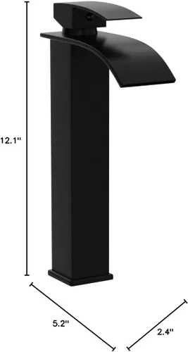 Miniatura 10 de gotonovo Grifo de Baño Alto Tipo Cascada de Una Sola Manija Grifos de Baño para Lavabo de 1 Orificio Grifo de Lavabo Vessel de Acero Inoxidable