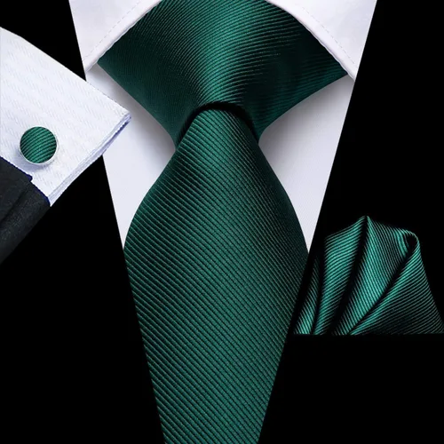 Miniatura 4 de Dubulle Corbata de Seda Floral de Paisley para Hombre Corbata a Rayas y Pañuelo de Bolsillo Gemelos Conjunto Boda Negocios