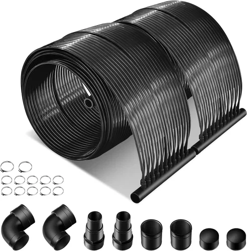 Miniatura 9 de Goplus Calentador solar de piscina de 2.5 pies x 10/16.5/20 pies para piscinas sobre el suelo, sistema de calefacción de panel solar de piscina