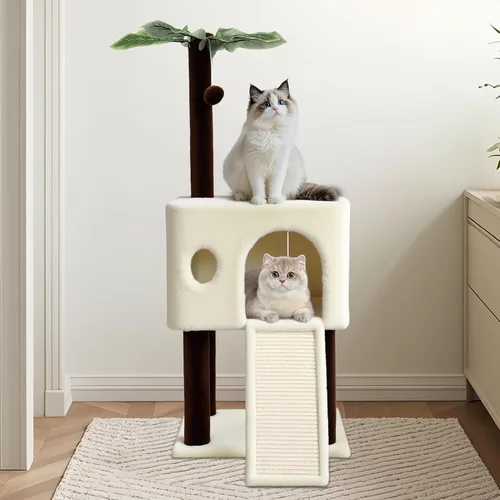 Miniatura 3 de Árbol de gato de 41 pulgadas para gatos de interior, torre de gato con tablero de rascar, casa de actividad moderna para gatos grandes, condominio