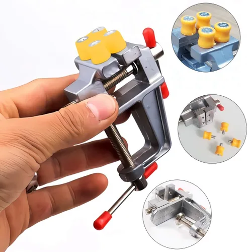 Miniatura 4 de Mini tornillo de banco pequeño abrazadera de mesa universal taladro prensa tornillo de prensa para bricolaje joyería reloj reparación nuclear