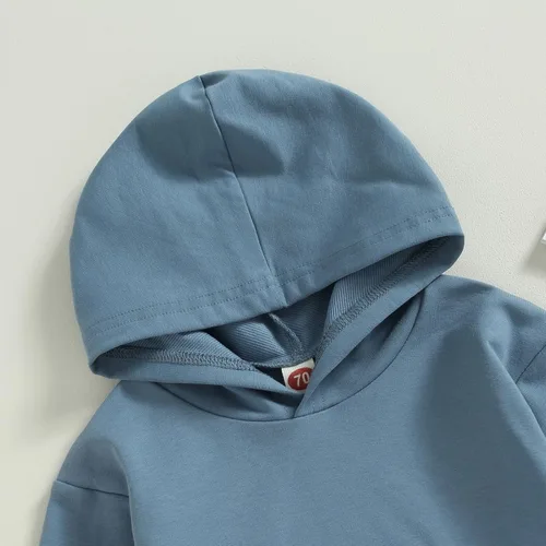 Miniatura 82 de Conjunto de ropa de otoño e invierno para bebé y niño, sudadera larga con capucha y pantalones para niños pequeños, 6, 12, 18, 24 meses, 2T