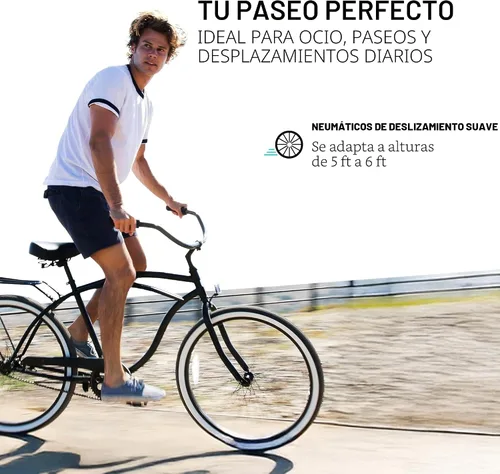Miniatura 6 de sixthreezero Around The Block - Bicicleta de playa para hombre, bicicleta híbrida con soporte trasero