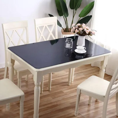 Miniatura 7 de Protector de mesa de comedor transparente de PVC de 0.079 in de grosor, almohadillas rectangulares de plástico antideslizante para mesa, cubierta