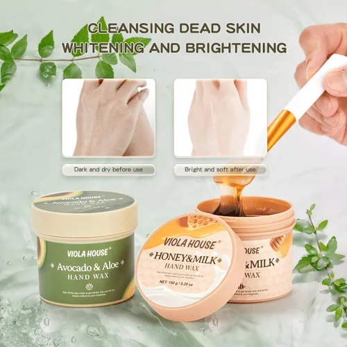 Miniatura 4 de VIOLA HOUSE Máscara de mano de aguacate y aloe Peel Off cera de manos, máscaras peladoras de manos – Película hidratante hidratante nutritiva
