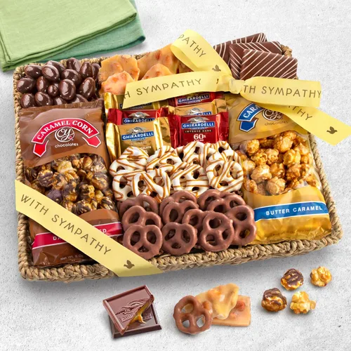 Miniatura 2 de A Gift Inside Gran cesta de regalo con chocolate, caramelo y dulces crujientes para dar con cariño con aperitivos, Ghirardelli y nueces cubiertas